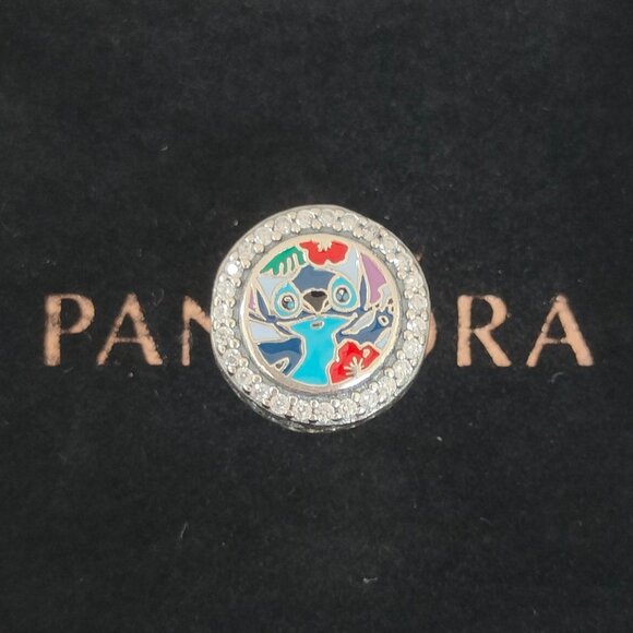 Pandora Disneyland Paris Stitch Button Charm Bead S925 Silver with box - Picture 1 of 10